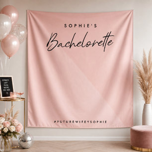 Bachelorette Peach Pink Minimal Photo Backdrop