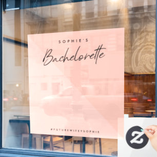 Bachelorette Peach Pink Minimal Photo Backdrop Window Cling