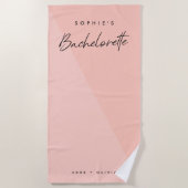 Bachelorette Peach Pink | Minimalist Modern Pastel Beach Towel (Front)