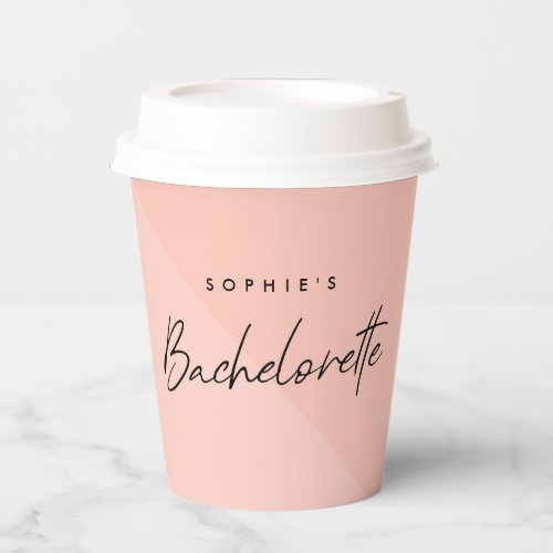 Bachelorette Peach Pink | Minimalist Modern Pastel Paper Cups
