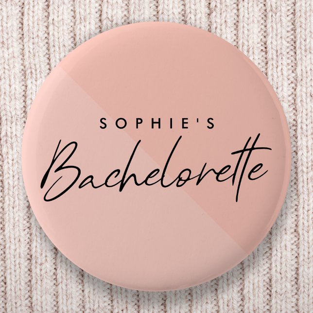 Bachelorette Peach Pink | Minimalist Pastel Button (Creator Uploaded)