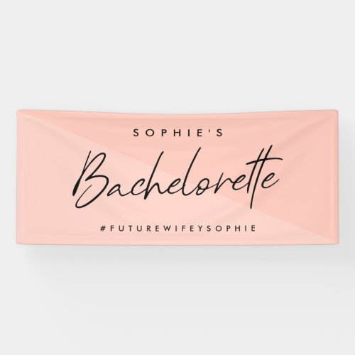 Bachelorette Peach Pink  Pastel Minimalist Modern Banner