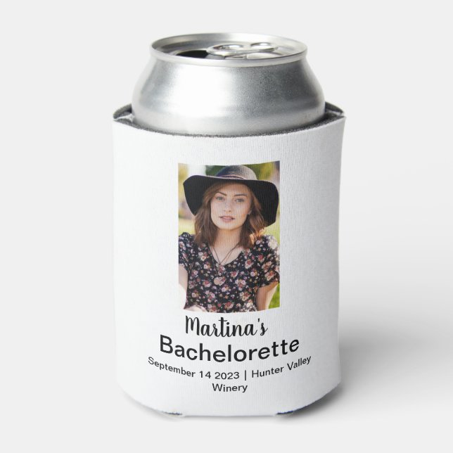 Bachelorette Personalized Name Photo Can Cooler (Can Front)