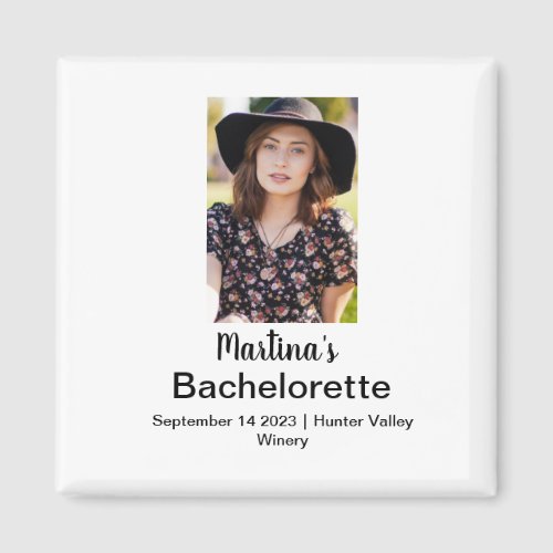 Bachelorette Personalized Name Photo Magnet