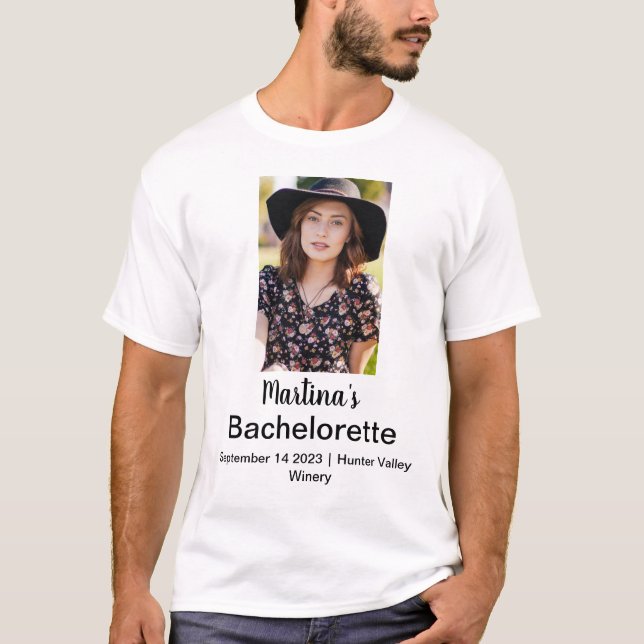 Bachelorette Personalized Name Photo T-Shirt (Front)