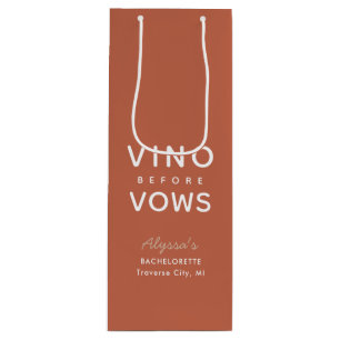 Bachelorette Personalized Vino Before Vows Wine Gift Bag
