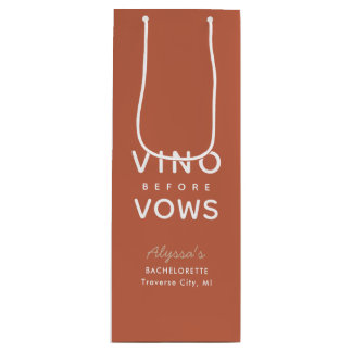 Bachelorette Personalized Vino Before Vows Wine Gift Bag