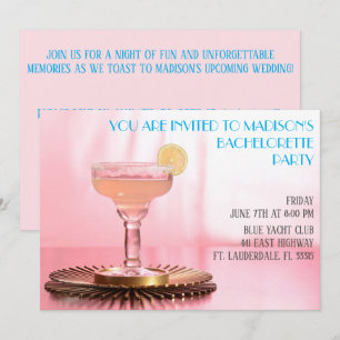 Bachelorette Pink Margarita Party Invitation