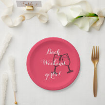 BACHELORETTE PINK PAPER PLATE