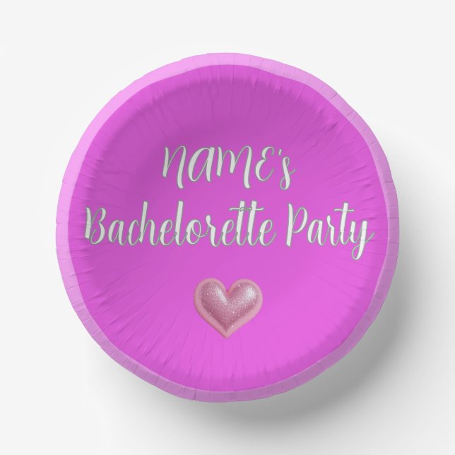 Bachelorette Pink Party Paper Bowls (Front)
