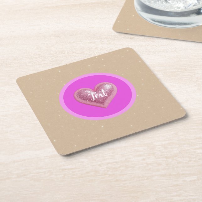 Bachelorette Pink Party Square Paper Coaster (Angled)