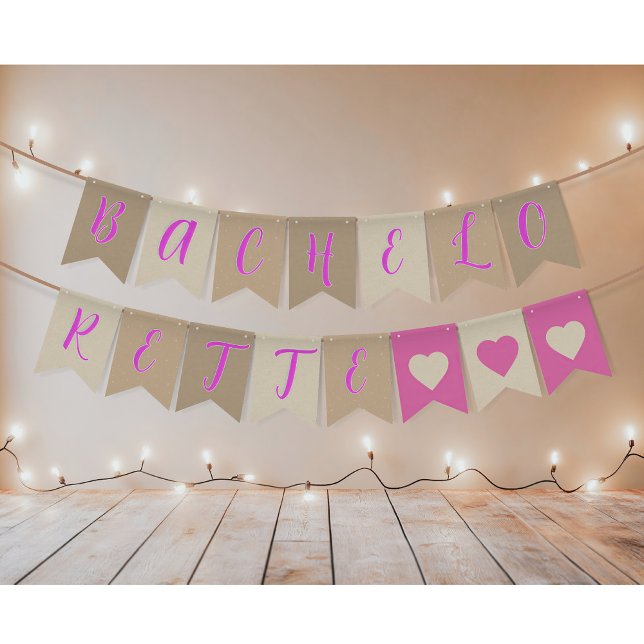 Bachelorette Pink Party Supplies Bunting Flags (Creator Uploaded)