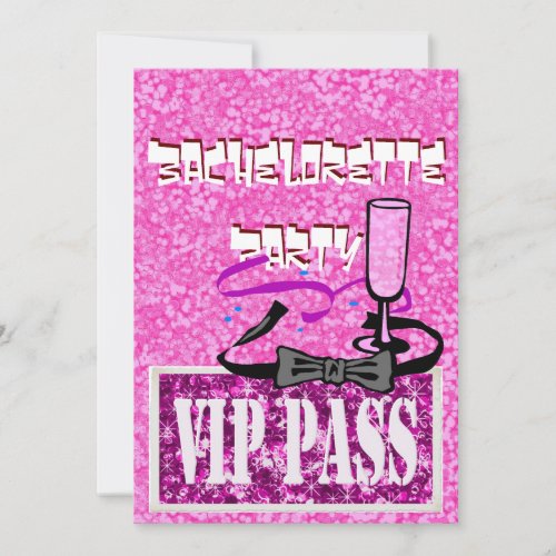 Bachelorette pink vip party invitation