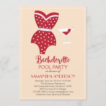 Bachelorette Pool Party Invitation  Beach Party Invitation by ApplePaperie at Zazzle