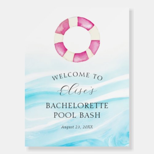 Bachelorette Pool Party Welcome  Foam Board