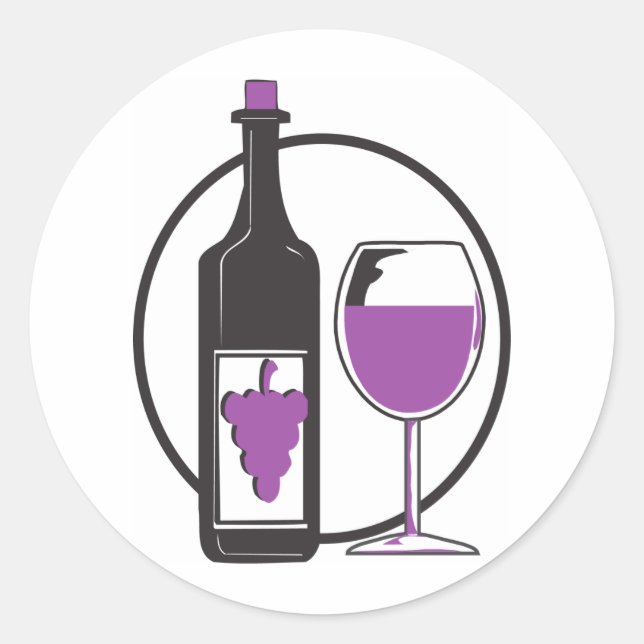 Bachelorette Red wine Party Classic Round Sticker (Front)