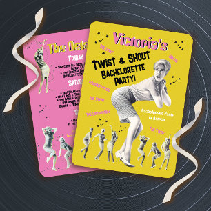 Bachelorette Retro 60's Dance Party Invitation