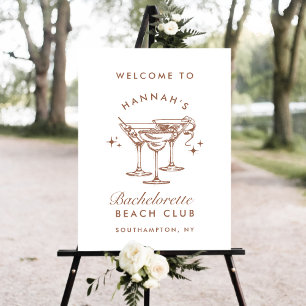 Bachelorette Retro Brown Cocktail Foam Board