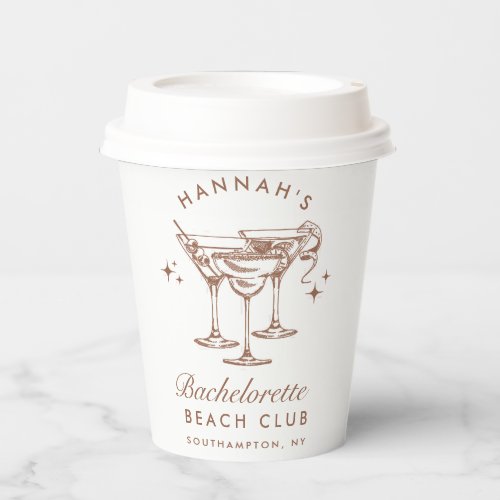 Bachelorette Retro Brown Cocktail Paper Cups