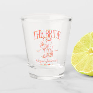 Bachelorette Retro Cocktail Orange Bride Shot Glass