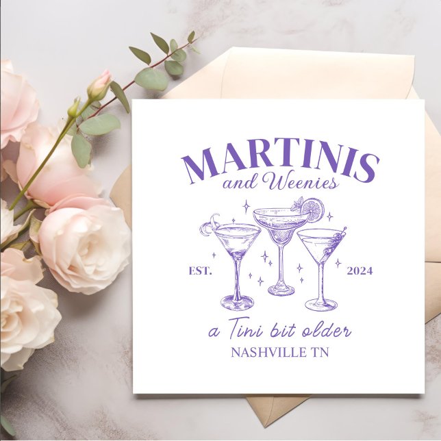 Bachelorette Retro Cocktails Martinis And Weenies Napkins (Creator Uploaded)