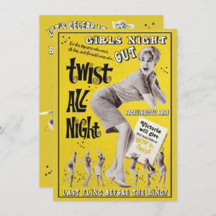 Bachelorette Retro Dance Party Invitations