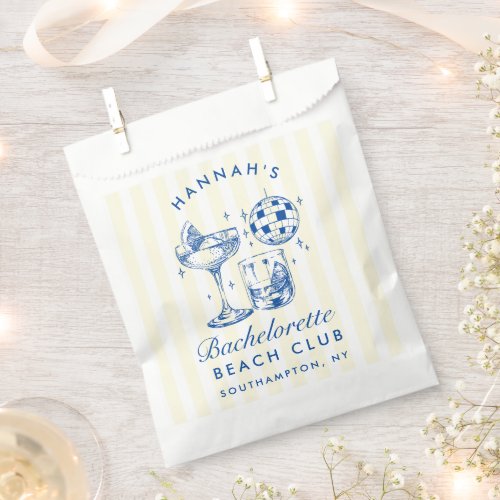 Bachelorette Retro Disco Cocktail Blue  Pink Favor Bag