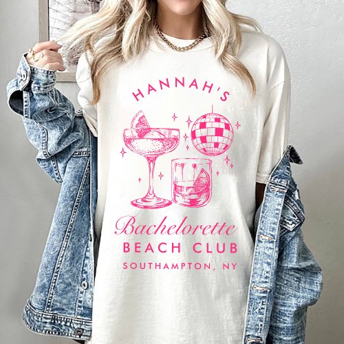 Bachelorette Retro Disco Cocktail Blue  Pink Sweatshirt