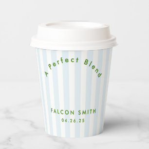 Bachelorette Retro Modern Blue & Green Stripes Pap Paper Cups