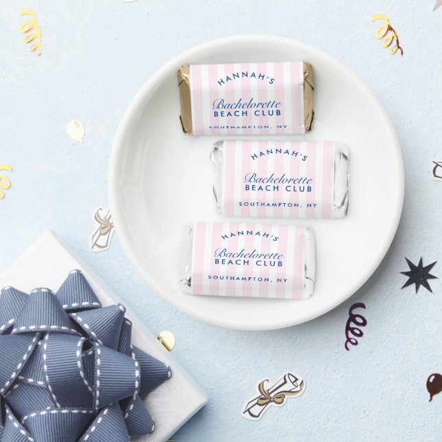 Bachelorette Retro Modern Navy & Pink Personalized Hershey's Miniatures (Party)
