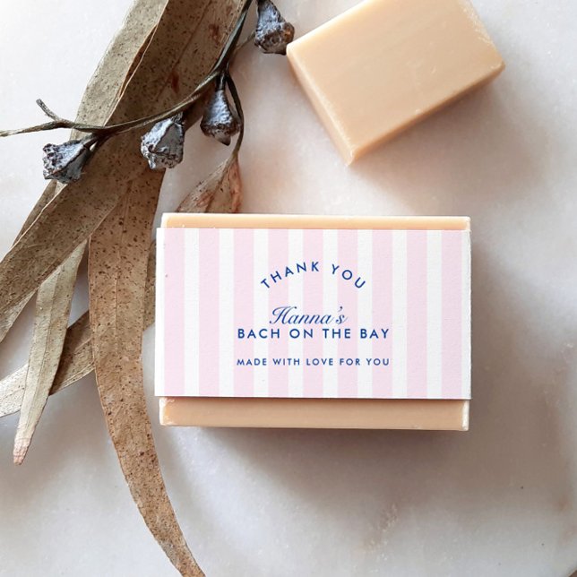 Bachelorette Retro Modern Pink & Navy Personalized Invitation Belly Band (Bachelorette Retro Modern Pink & Navy Personalized Invitation Belly Band)