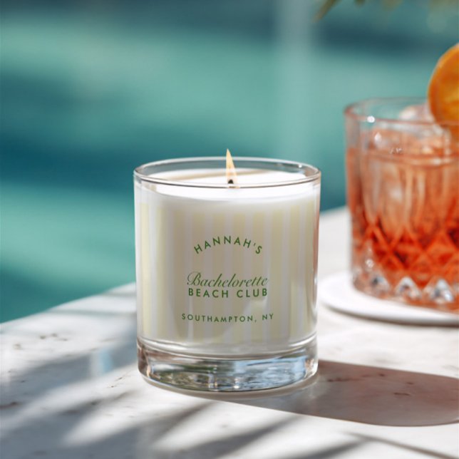 Bachelorette Retro Modern Yellow & Green Scented Candle (Bachelorette Retro Modern Yellow & Green Scented Candle)