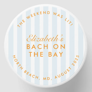 Bachelorette Retro Orange & Blue Personalized Mini Candle Favors