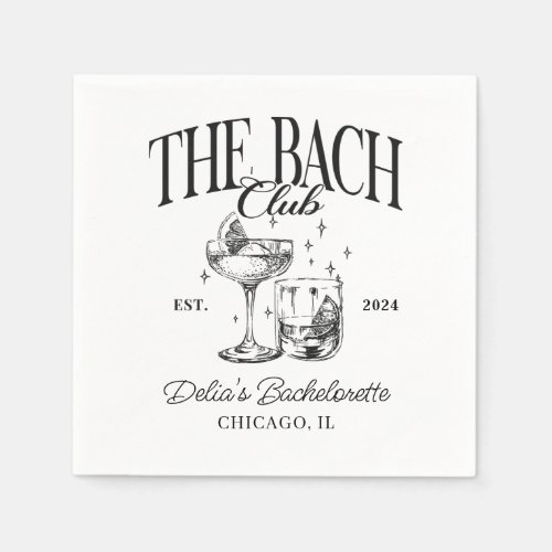 Bachelorette Retro The Bach Club Personalized Napkins