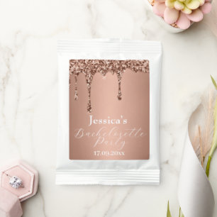 Bachelorette Rose Gold Modern Glitter Drip Margarita Drink Mix