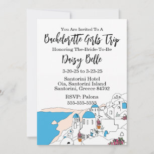 Bachelorette Santorini Girls Trip Invitation