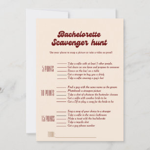 Bachelorette scavenger hunt game,bachelorette game invitation
