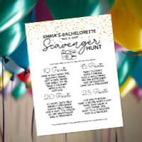 Bachelorette scavenger hunt game hen party