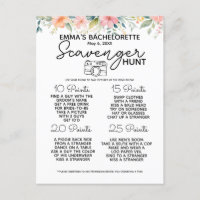 Bachelorette scavenger hunt game hen party