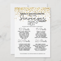 Bachelorette scavenger hunt game hen party
