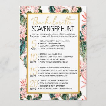 Bachelorette Scavenger Hunt Game Invitation by GIFTSBYHEATHERMYERS at Zazzle