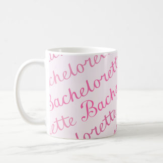 Bachelorette Script Diagonal Repeat Pattern Pinks Coffee Mug