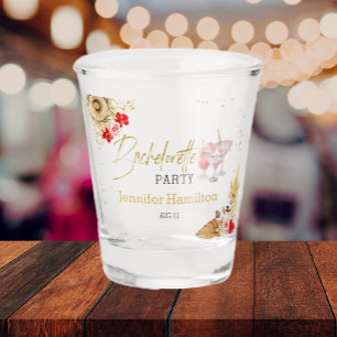 Bachelorette Shot Glasses   Boho Palm Cocktail