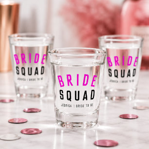 Bachelorette Shot Glasses Bride Squad Glass Gift