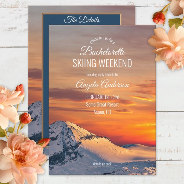 Bachelorette Skiing Weekend Itinerary Invitation (Creator Uploaded)