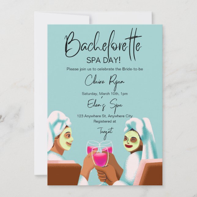 Bachelorette Spa Day Invitation (Front)