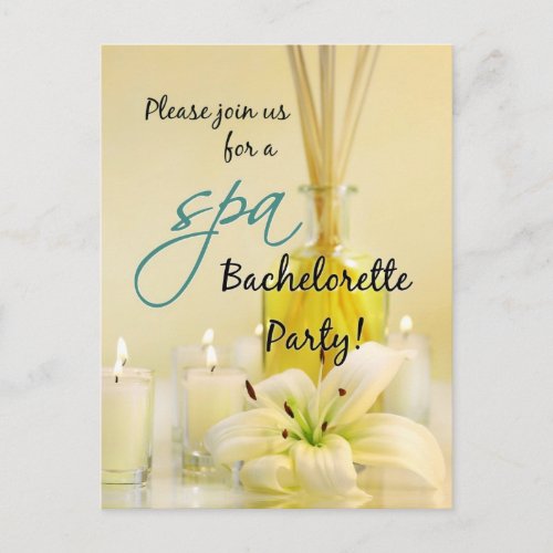 Bachelorette Spa Party Postcard Invitations