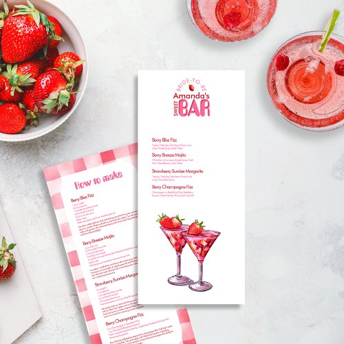 Bachelorette Strawberry Sweet Bar Cocktail Menu