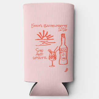 Bachelorette Sun and Spritz Invitation Seltzer Can Cooler