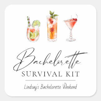 Bachelorette Survival Kit Rectangular Sticker